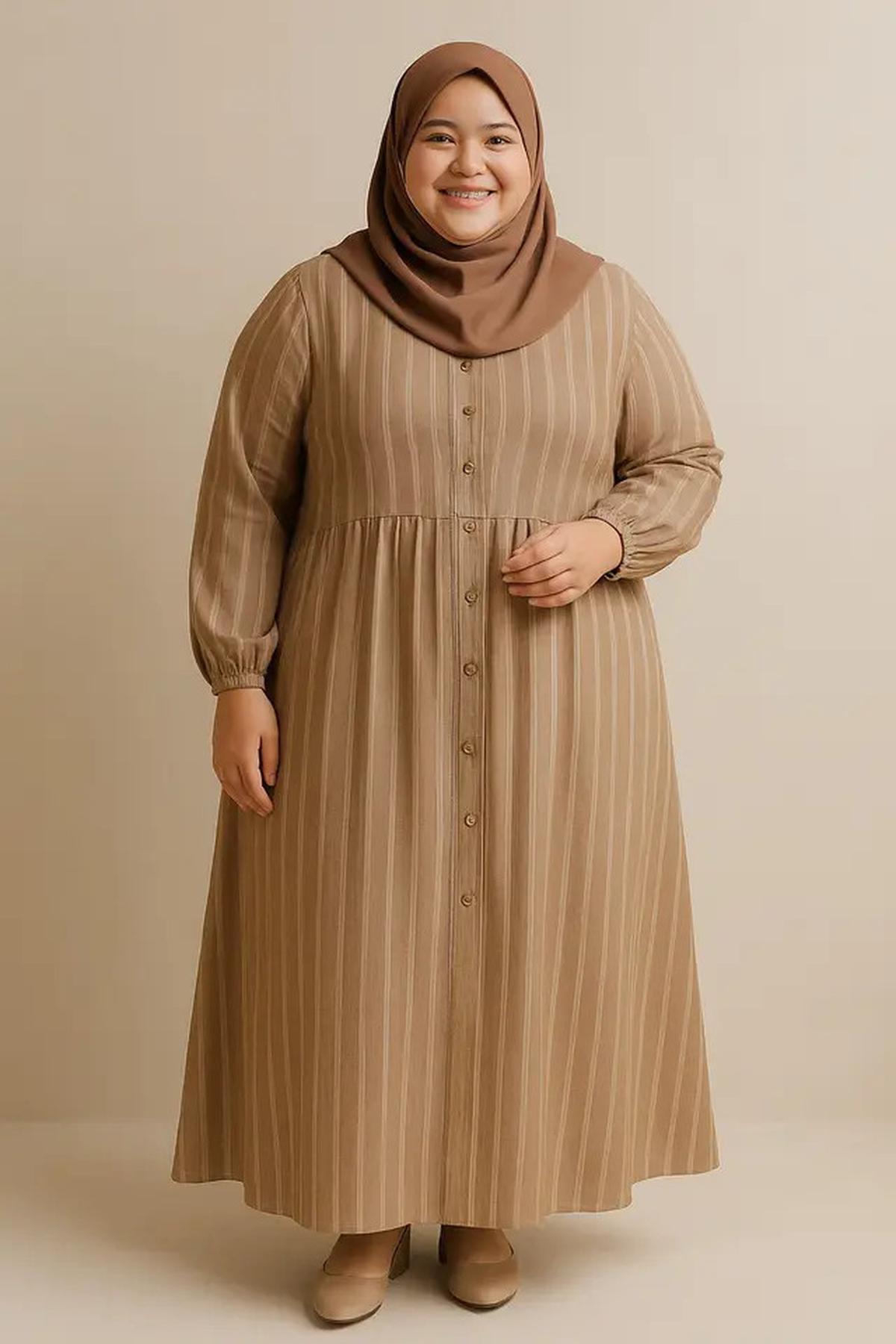 7 Rekomendasi Gamis Salur untuk Orang Gemuk, Lengkap dengan Tips Memilihnya agar Tampil Langsing
