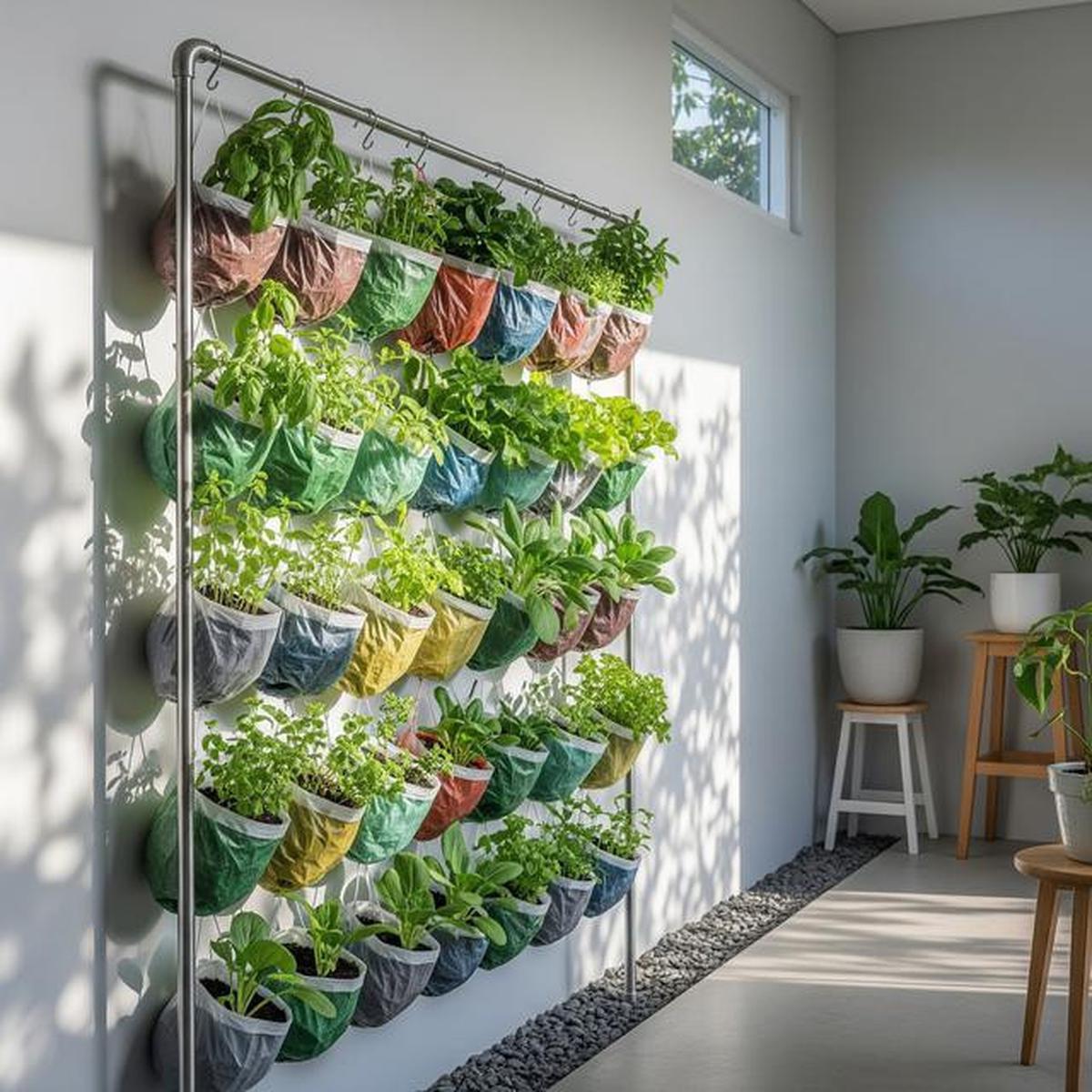 9 Desain Kebun Sayur Vertikal dari Kantong Kresek, Solusi Mandiri Pangan di Lahan Sempit