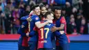 Barcelona pesta gol ke gawang Real Sociedad di laga pekan ke-26 Liga Spanyol 2024/2025 di Estadi Olimpic Lluis Companys, Minggu (02/03/2025) malam WIB. Hasil ini membuat Barcelona kembali naik ke pucuk klasemen sementara La Liga 2024/2025 dengan koleksi 57 angka dari 26 pertandingan. (AP Photo/Joan Monfort)