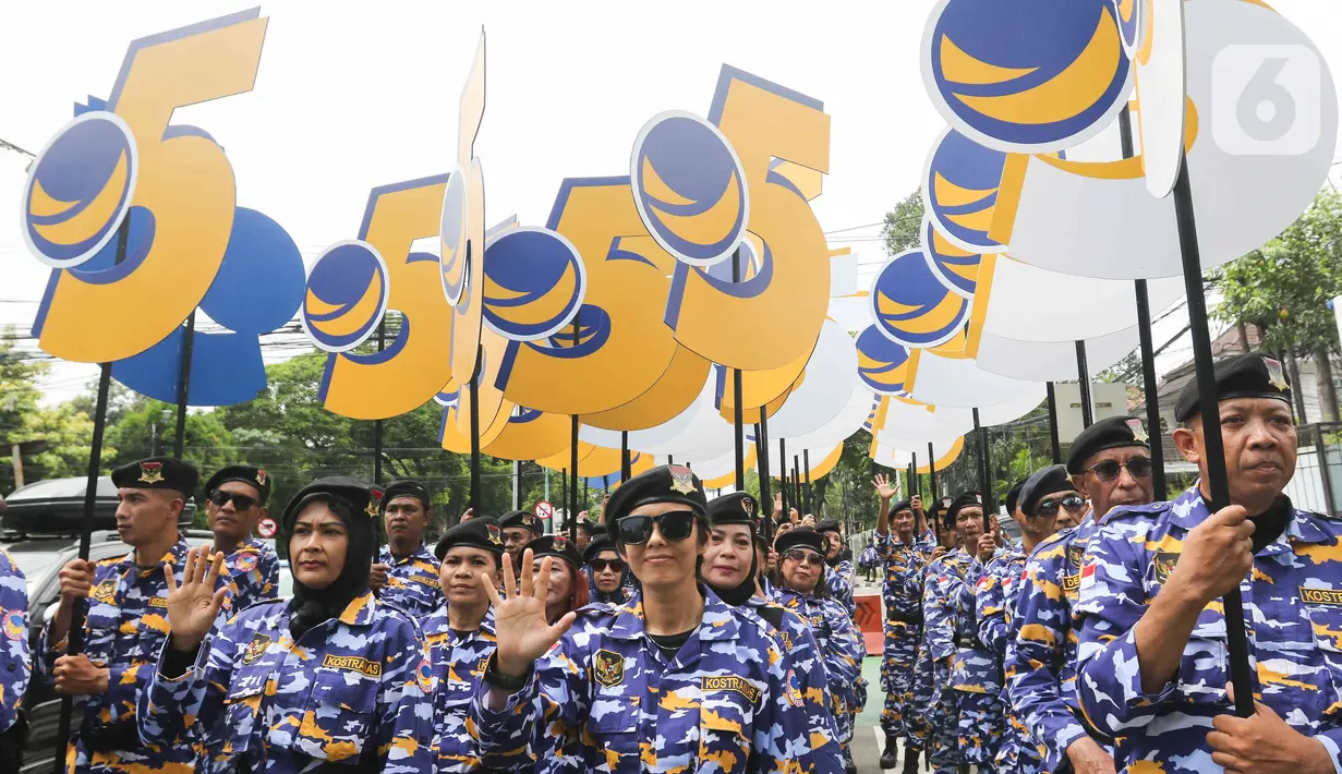 Partai NasDem mendaftarkan 580 bacaleg tingkat DPR RI untuk berlaga di Pemilu 2024. (Liputan6.com/Herman Zakharia)