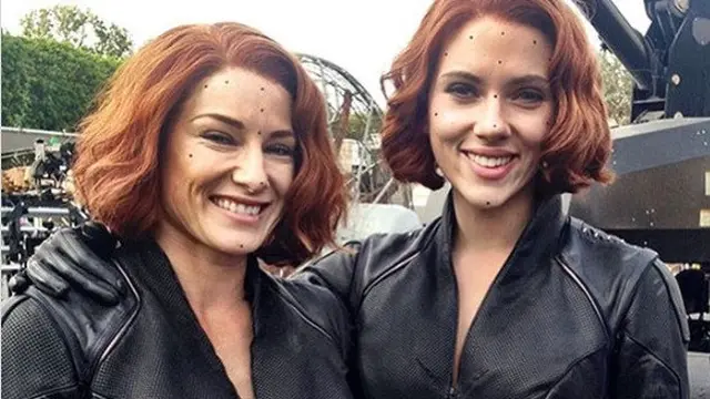 potret pemeran utama dengan stunt man (Foto: instagram/@heidimoneymaker)