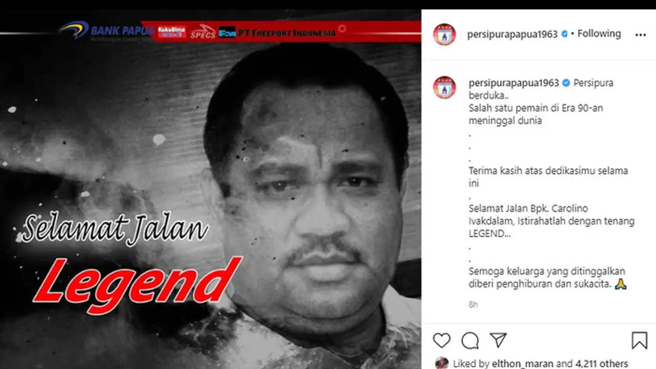 Sang Legenda Persipura Tutup Usia