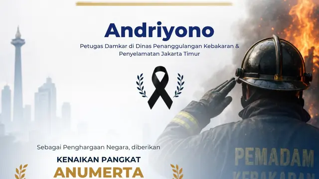 BKN memberikan kenaikan pangkat anumerta pada Andriyono, PNS yang gugur saat menjalankan tugas sebagai petugas pemadam kebakaran di Jakarta Timur. (Dok BKN)