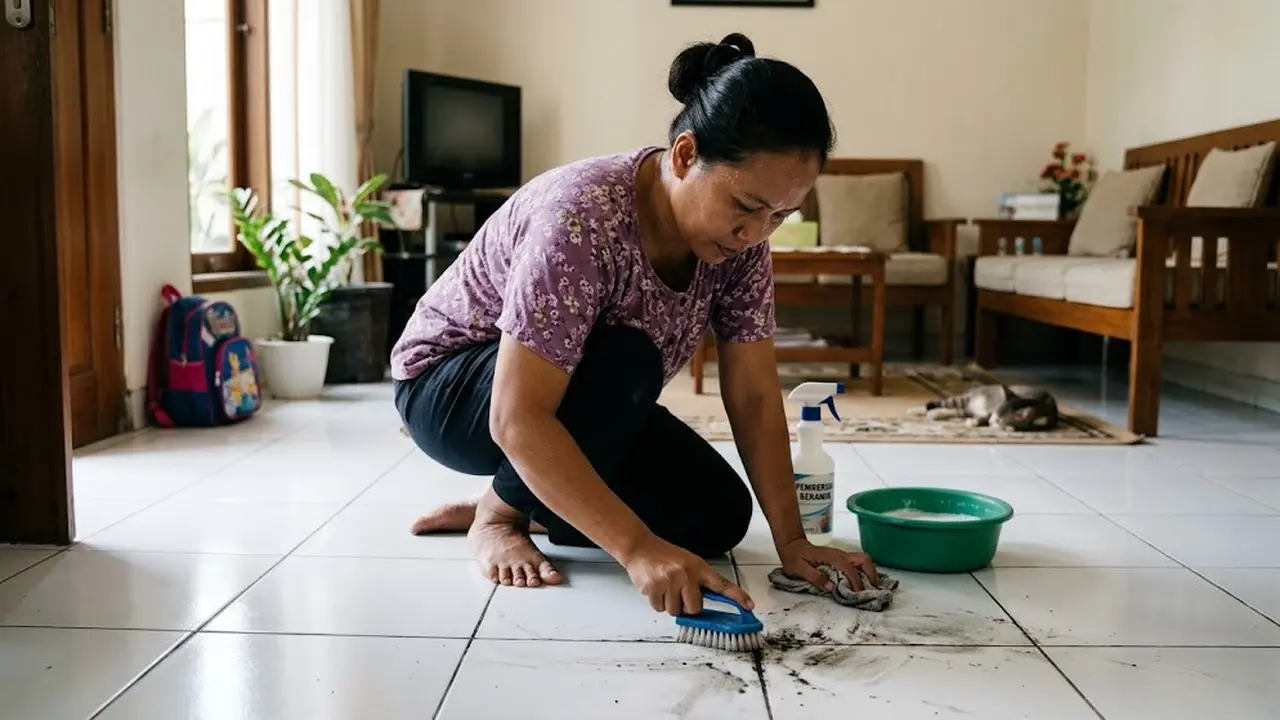 Cara Membersihkan Nat Lantai yang Menghitam Tanpa Disikat Lama