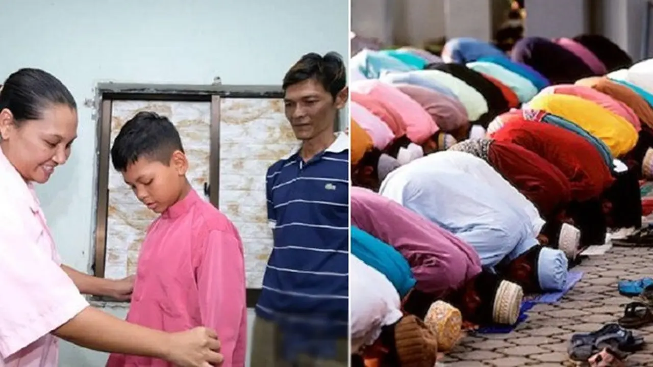 Cerita Haru Pria Non Muslim Selalu Temani Putranya yang Mualaf Beribadah