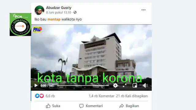 Cek Fakta Liputan6.com menelusuri klaim Prabumulih kota bebas Covid-19