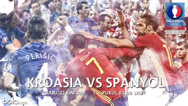 Eropa 2016 Kroasia Vs Spanyol (Bola.com/Adreanus Titus)