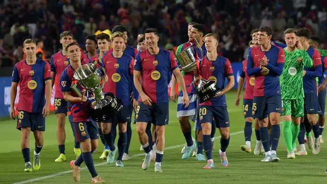 Kalah dari Villarreal, Barcelona Tetap Rayakan Gelar Juara LaLiga 2024/2025