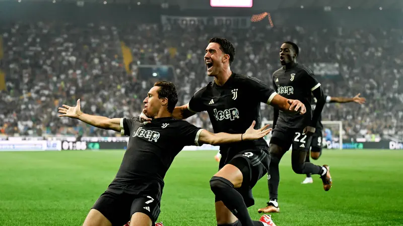 Selebrasi pemain Juventus saat melawan Udinese