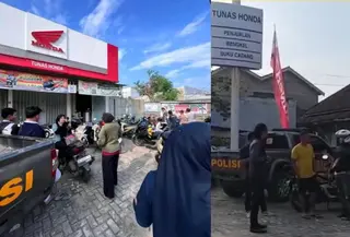 Dealer Honda di Kecamatan Tanjung Bintang, Lampung Selatan yang dibobol komplotan maling. (Foto:  Istimewa).