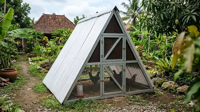 Kandang Ayam Kecil Ukuran 1x2 Pakai Baja Ringan dan Atap PVC