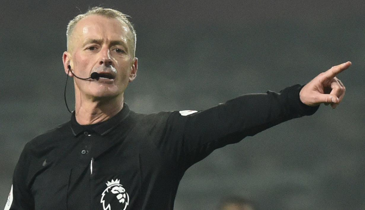 Laga akan dipimpin oleh wasit Martin Atkinson. Arsenal selalu menang dan mencatat clean sheet dalam dua laga terakhir di Liga Inggris yang dipimpin oleh wasit Martin Atkinson. (Foto: AFP/Pool/Rui Vieira)