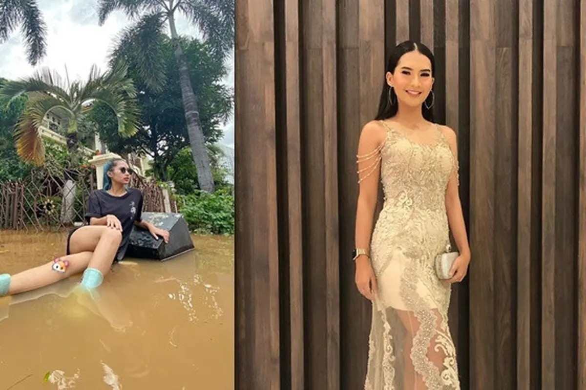 6 Pesona Soraya Rasyid, Presenter yang Bergaya Bak Model saat Banjir