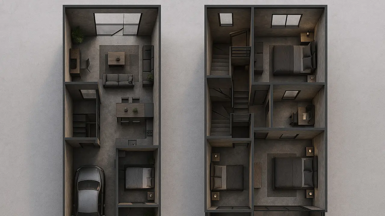 7 Desain Rumah 6x15 2 Lantai 4 Kamar Tidur, Nyaman untuk Hunian Keluarga Modern 2025