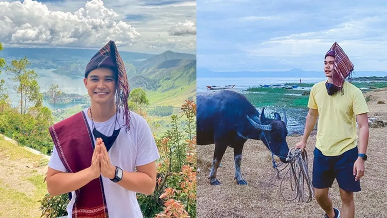 7 Momen Seru Liburan Aiman Ricky Ke Pulau Samosir, Tampil Pakai Topi Batak