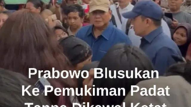 Tanpa Pengawalan Ketat, Prabowo Santai Blusukan ke Pemukiman Padat di Bantaran Rel