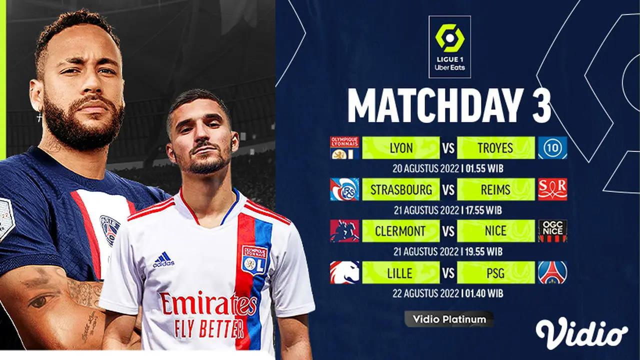Jadwal Lengkap Pertandingan Ligue 1 2022/23 Pekan Ketiga Live Vidio 21-22 Agustus 2022