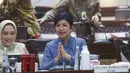 Pejabat Gubernur BI Sementara Destry Damayanti sebelum mengikuti rapat kerja dengan Komisi XI DPR RI terkait asumsi dasar RAPBN 2027 di Kompleks Parlemen, Senayan, Jakarta, Rabu, 2 September 2026. (KLY/ Arie Basuki)