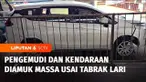 Seorang pengendara beserta kendaraannya jadi sasaran amukan warga di Subang, Jawa Barat, lantaran diduga kabur usai menabrak dagangan warga di pinggir jalan. Kendaraan yang digunakan terduga pelaku tabrak lari ternyata bukan milik pribadi melainkan m...