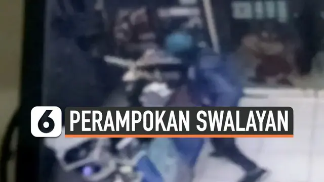 Aksi perampokan swalayan terekam CCTV di Jalan Raden Fatah, Ciledug, Tangerang, Minggu (10/11/2019) malam.