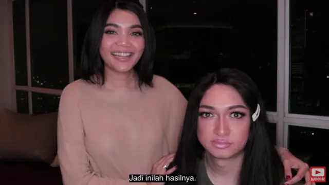 8 Potret Aksi Rina Nose Makeover Suami jadi Lucinta Luna, Bikin Geleng Kepala