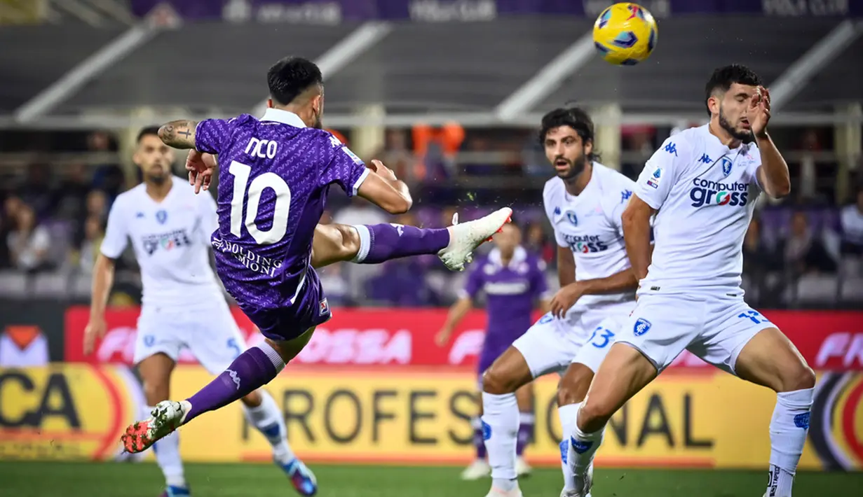 Di luar dugaan, Fiorentina yang menempati peringkat lima klasemen takluk oleh rival regional dari papan bawah, Empoli. (Massimo Paolone/LaPresse via AP)