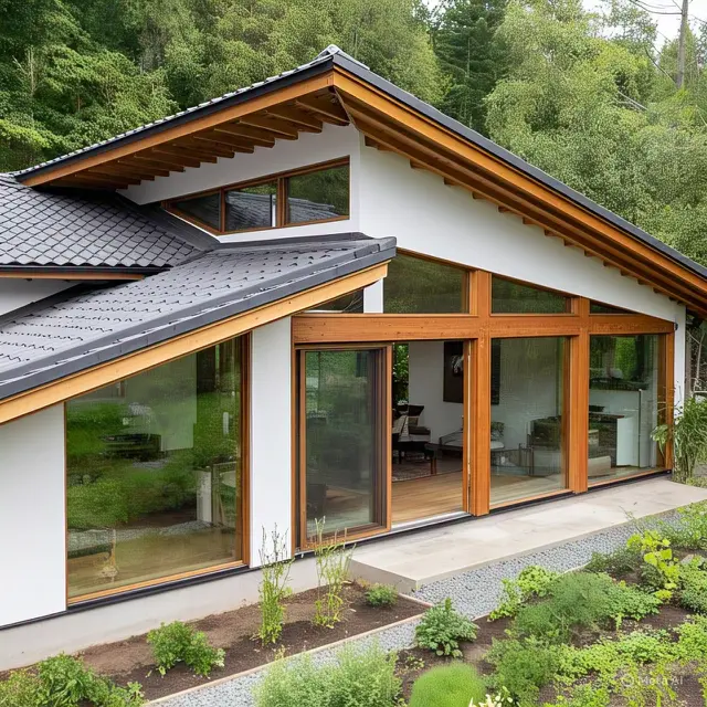 Rumah dengan Atap Miring Asimetris