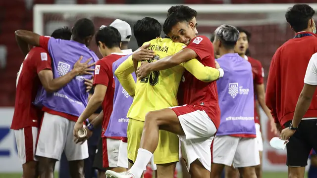 Foto: Suka dan Duka usai Timnas Indonesia Menghabisi Singapura di Leg Kedua Semifinal Piala AFF 2020, Faris Ramli Paling Terpukul