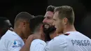 AC Milan sempat unggul terlebih dahulu lewat Olivier Giroud dan Tijani Reijnders. (Carlo Hermann/AFP)