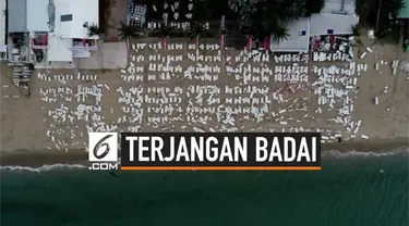 Kawasan wisata Yunani bagian utara dihantam badai besar. Badai menewaskan 7 orang dan melukai puluhan lainnya. Kerusakan parah daerah terdampak badai tampak dalam rekaman video drone.