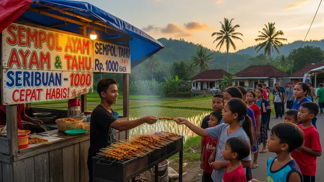 Ilustrasi Jualan Sempol Ayam/Gemini AI