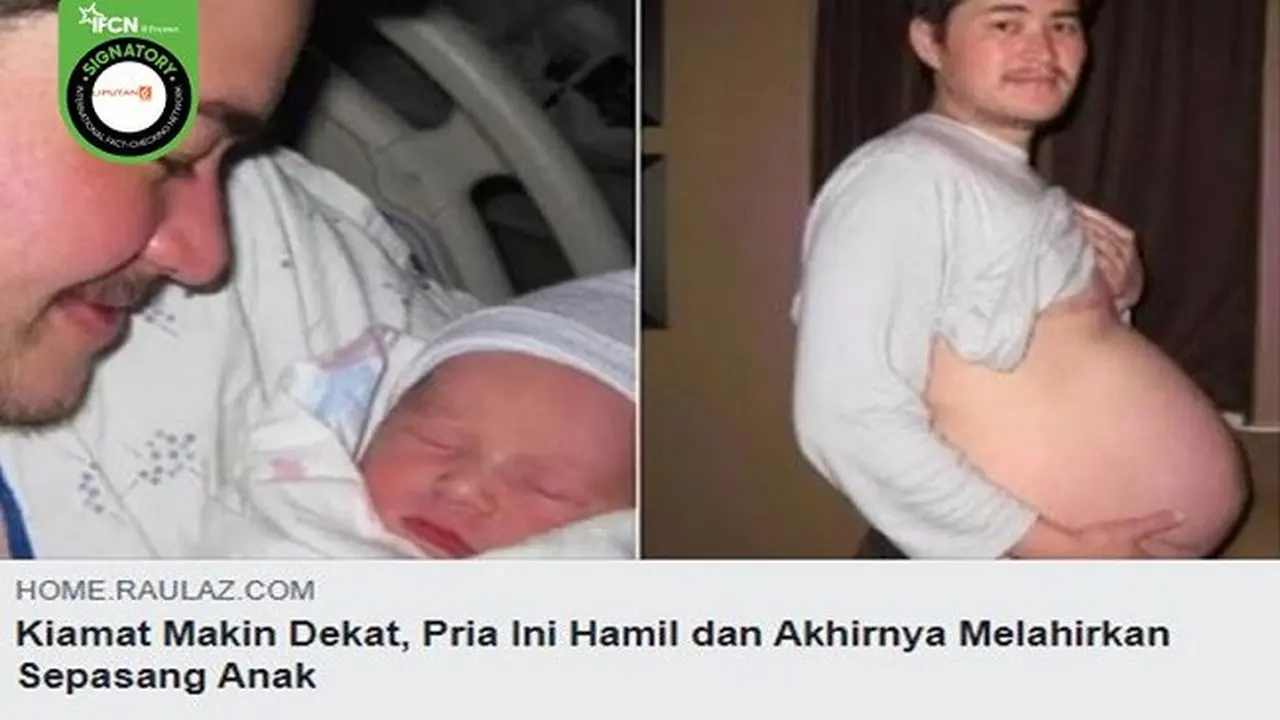 Gambar Tangkapan Layar Kabar tentang Pria Hamil dan Melahirkan Anak