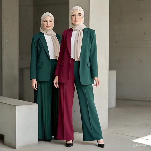 Setelan Blazer dan Celana Kulot