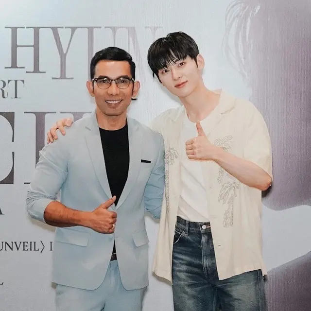 Indra Herlambang dan Artis Kpop, Hwang Min Hyun (Sumber: Instagram/indraherlambang)