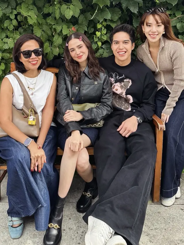 Jaket Rp13 jutaan Syifa Hadju dikenakan di Amerika Serikat. [@bianca_f.25]