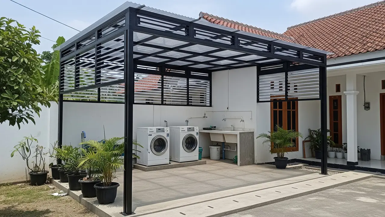 Model Kanopi Anti Lembap yang Cocok untuk Laundry Rumah Minimalis