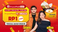 Cuma di 23 November! ShopeeFood Tawarkan Menu Rp1 serta Live ShopeeFood Seru Bareng Fadil Jaidi &amp; Nanakoot
