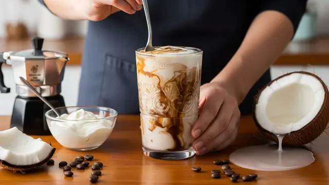 Ilustrasi Resep Yogurt Coffee yang Sedang Viral/Gemini AI