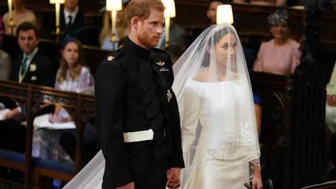 Pernikahan Meghan Markle dan Pangeran Harry. (Dominic Lipinski / POOL / AFP)