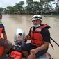 Jebolnya tanggul Sungai Citarum menyebabkan banjir di Kabupaten Bekasi dan Karawang, Minggu (21/2/2021). (dok BNPB)