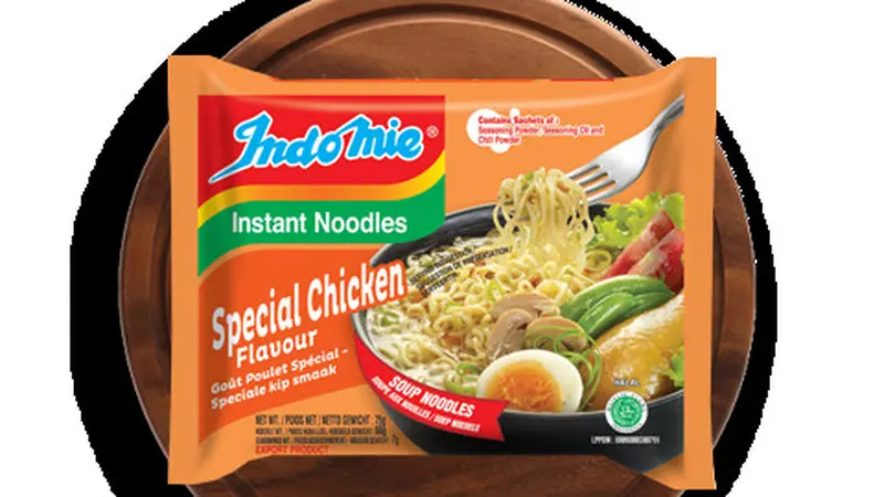 Mi instan, Indomie raya ayam bawang spesial dari Indonesia. (Website Indomie.com)