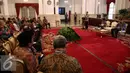 Suasana Rapat Koordinasi Nasional Satuan Tugas Pemberantasan Penangkapan Ikan Secara Ilegal (Satgas 115) di Jakarta, Rabu (29/6). Jokowi mengapresiasi tugas Satgas 115 dalam menumpas illegal fishing di perairan Indonesia. (Liputan6.com/Faizal Fanani)