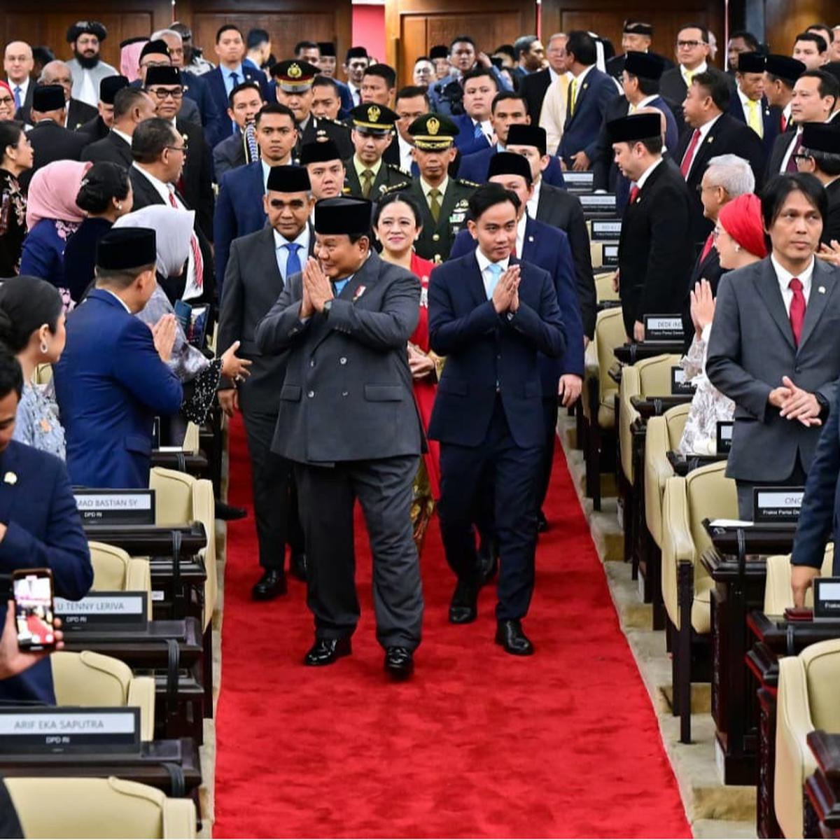Presiden Prabowo dan Wapres Gibran di Sidang Tahunan DPR/MPR/DPD