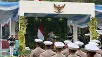 Presiden Prabowo Subianto menjadi inspektur Upacara Hari Kesaktian Pancasila di Monumen Pancasila Sakti, Kompleks Lubang Buaya, Jakarta Timur, Kamis (1/10/2026). (Liputan6.com/Lizsa Egeham)