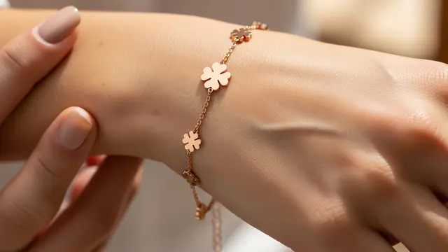 Model Gelang Emas Motif Bunga Kecil Elegan/Gemini AI