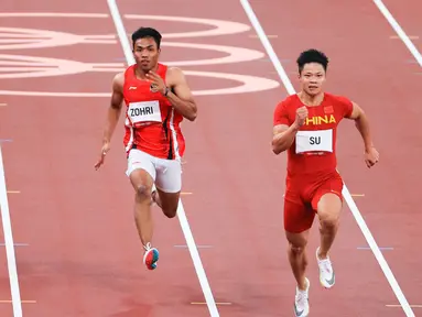 Sprinter andalan Indonesia, Lalu Muhammad Zohri, gagal melaju ke babak semifinal nomor 100 meter putra Olimpiade Tokyo 2020. (Dok NOC Indonesia)
