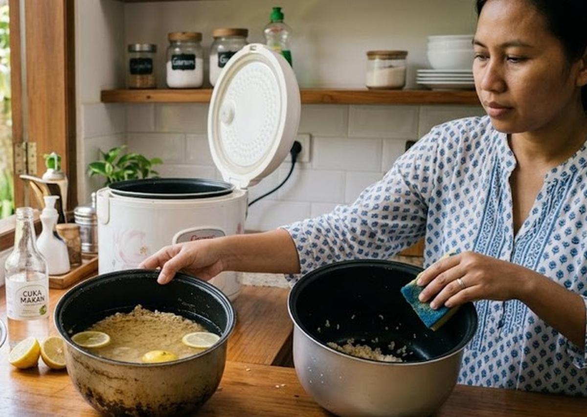 Cara Menghilangkan Nasi Kering di Panci Magic Com (AI Generated)