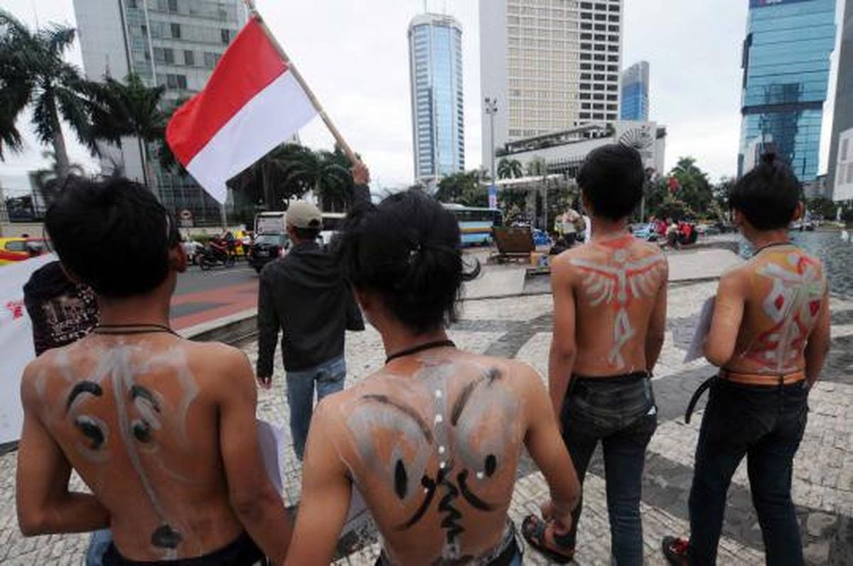 Demo anti-poligami di Bundaran HI