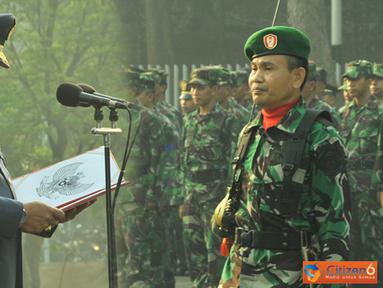 Citizen6, Cilangkap: Asisten Personel Panglima TNI Marsekal Muda TNI Bambang Wahyudi bertindak sebagai Inspektur Upacara (Irup) yang bertempat di Lapangan Upacara Mabes TNI Cilangkap, Jakarta. (Pengirim: Badarudin Bakri)