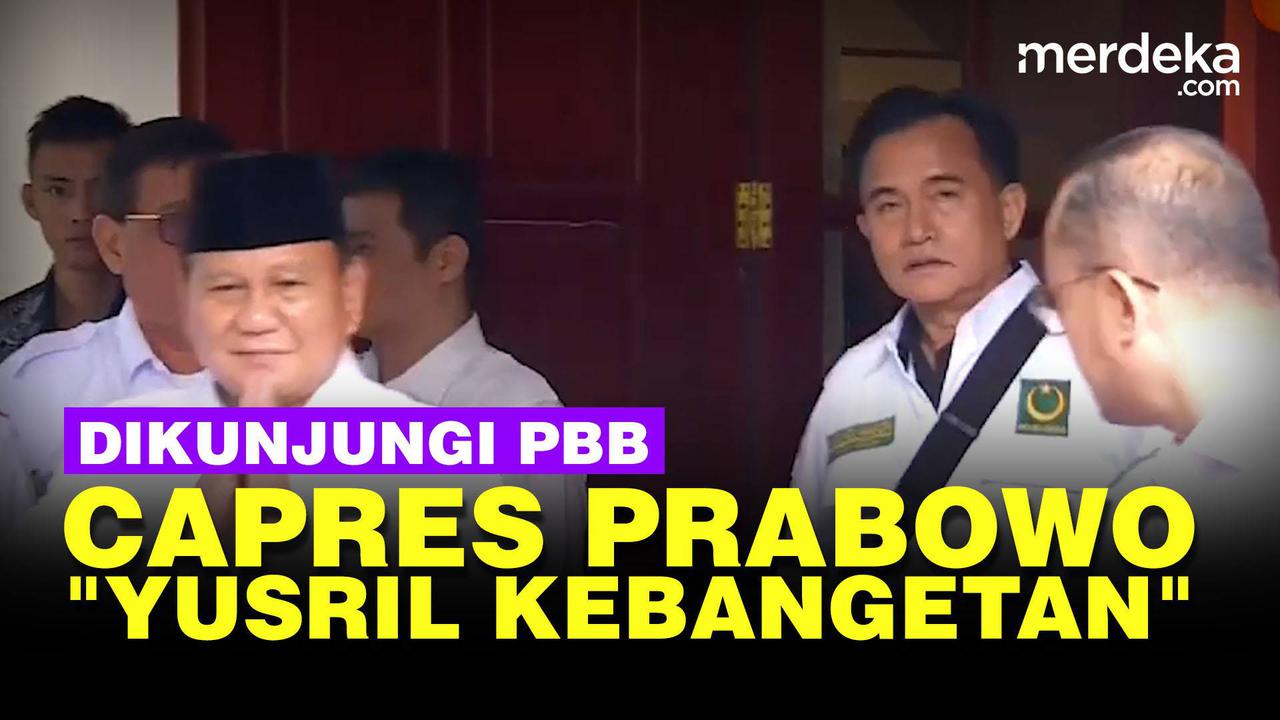 VIDEO: Penuh Canda Pertemuan Prabowo dengan Ketua Umum PBB Yusril